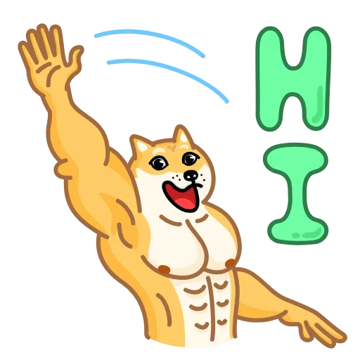Стикер 5 Muscle Doge