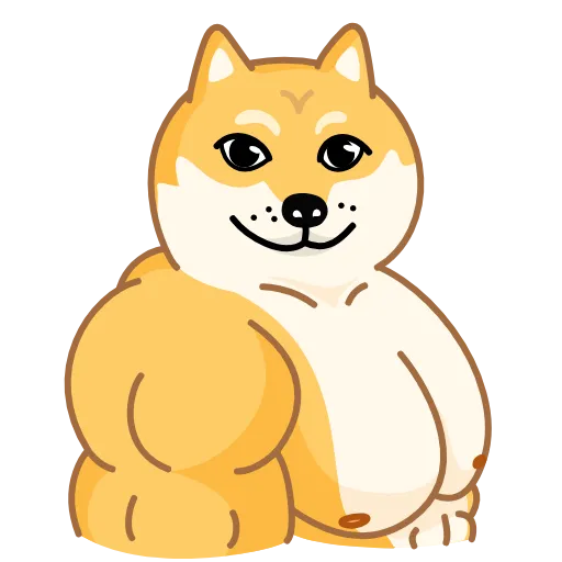 Стикер 8 Muscle Doge