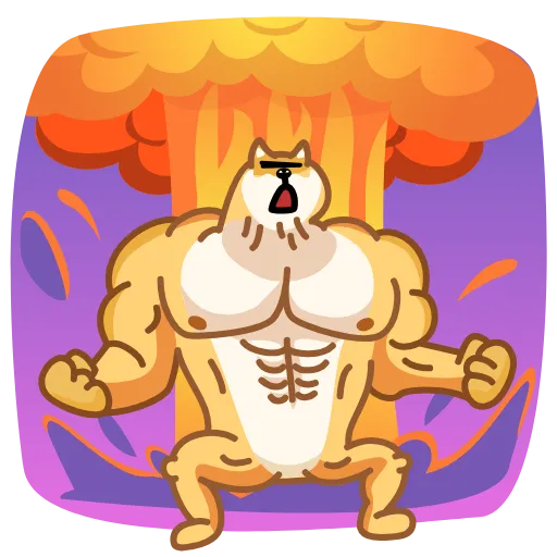 Стикер 15 Muscle Doge