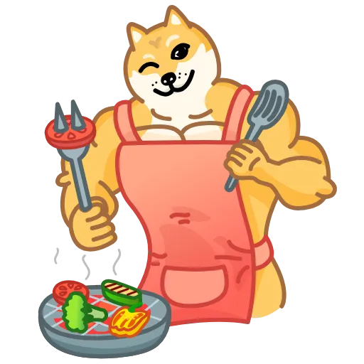 Стикер 29 Muscle Doge