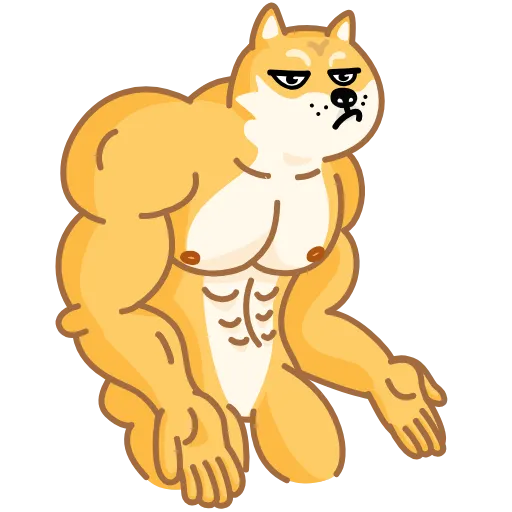 Стикер 10 Muscle Doge