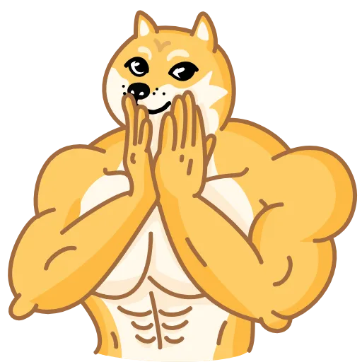 Стикер 16 Muscle Doge