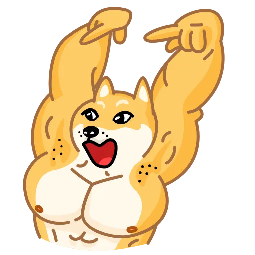 Стикер 20 Muscle Doge