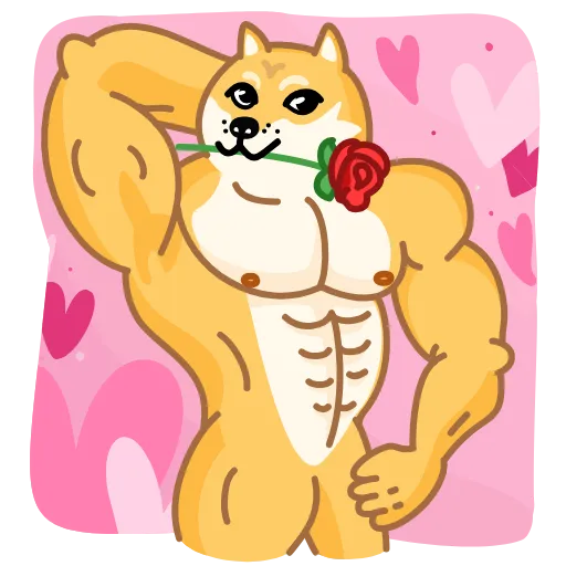 Стикер 7 Muscle Doge