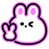 Стикер 19 Neon Bunny