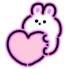Стикер 9 Neon Bunny