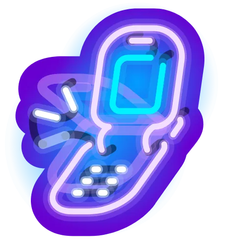 Стикер 17 Neon Emoji