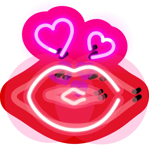 Стикер 3 Neon Emoji
