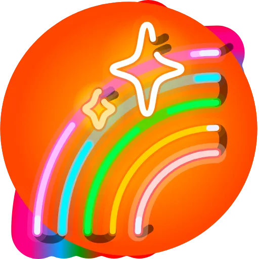 Стикер 8 Neon Emoji
