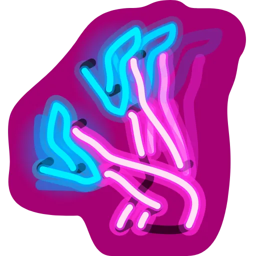Стикер 10 Neon Emoji