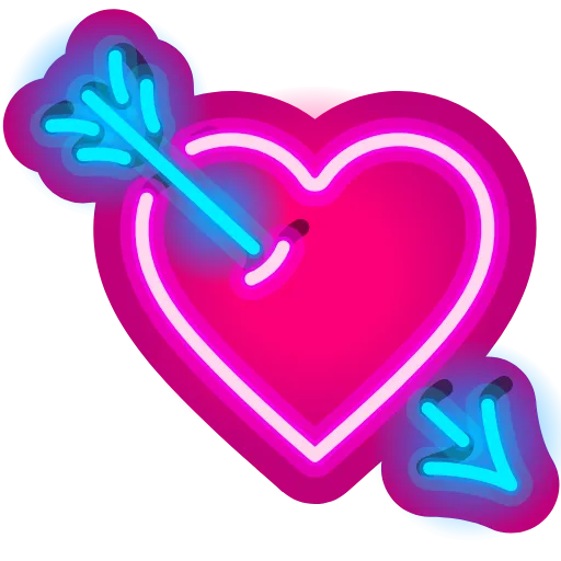 Стикер 45 Neon Emoji