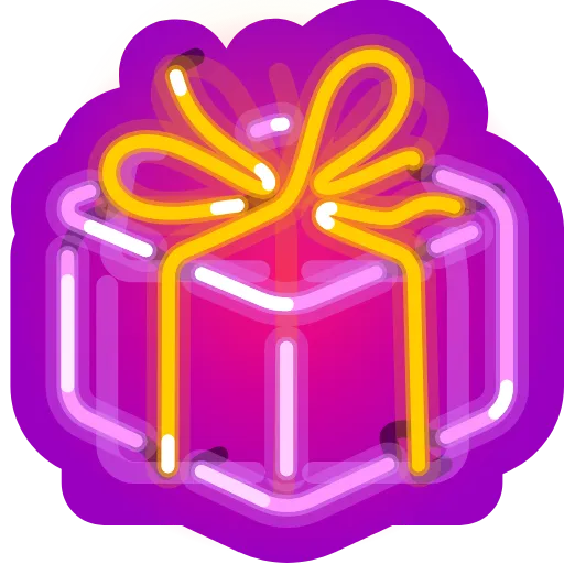 Стикер 21 Neon Emoji