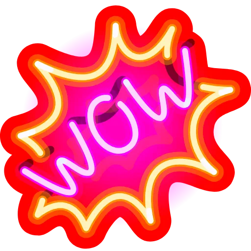 Стикер 4 Neon Emoji