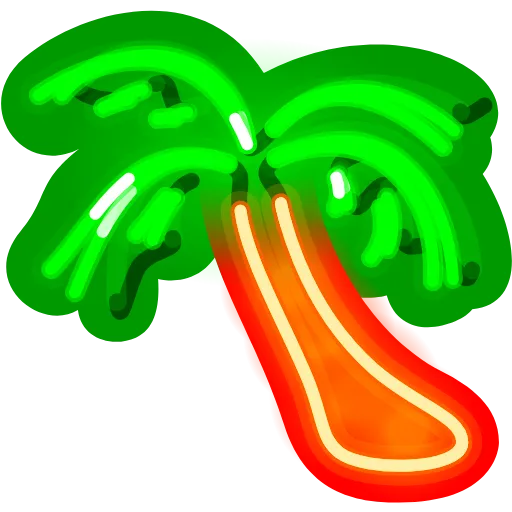 Стикер 6 Neon Emoji