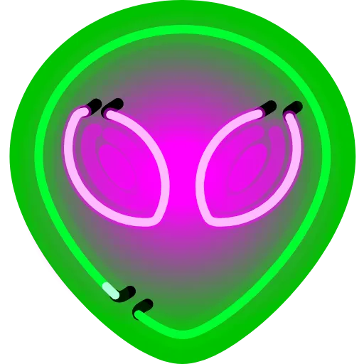 Стикер 5 Neon Emoji