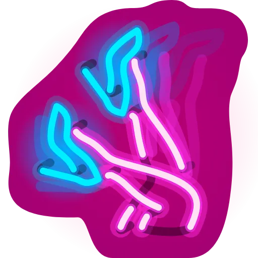 Стикер 10 Neon Emoji