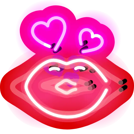 Стикер 3 Neon Emoji