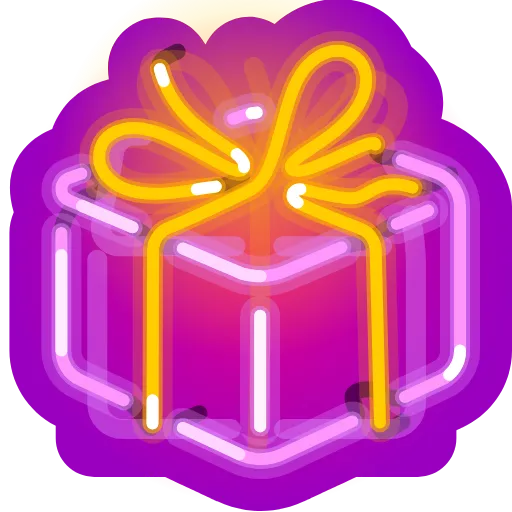 Стикер 21 Neon Emoji