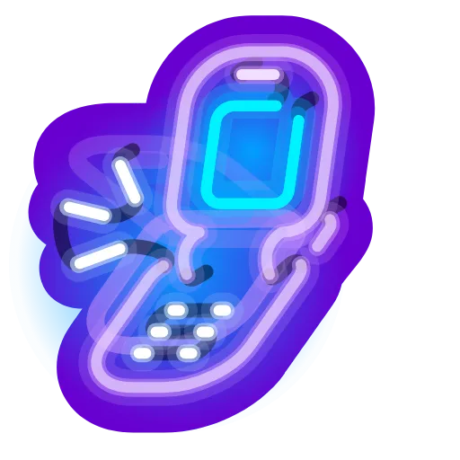 Стикер 17 Neon Emoji