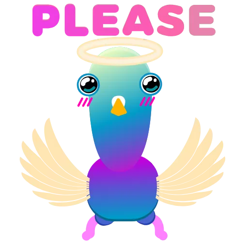 Стикер 24 Neon Pigeon