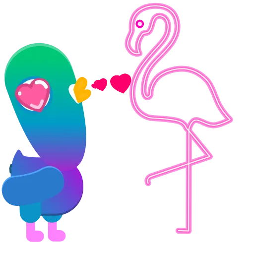 Стикер 17 Neon Pigeon