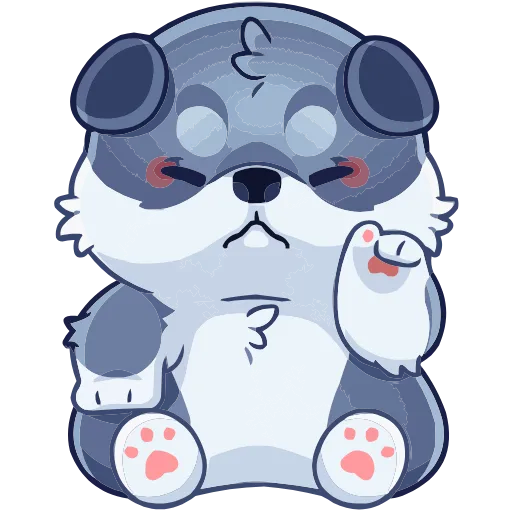 Стикер 19 Набор эмоджи с Маламутом Ньютом из ВК в HD качестве