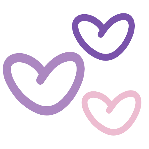 💞 Эмодзи «Нежно-розовые и фиолетовые буквы» для Telegram