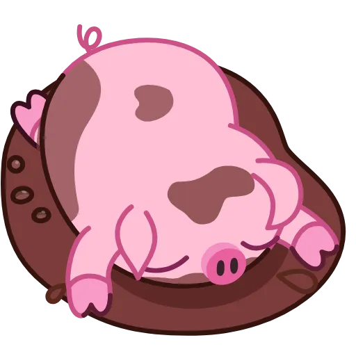 Стикер 10 🐷 Nick Wallow Pig - анимированные смайлики со свинкой