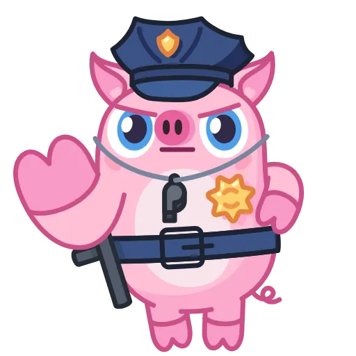 Стикер 30 🐷 Nick Wallow Pig - анимированные смайлики со свинкой