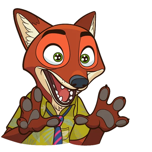 😍 Стикер «Ник Уайлд Без Текста» для Telegram