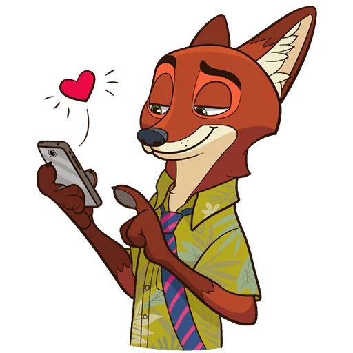 ❤️ Стикер «Ник Уайлд Без Текста» для Telegram
