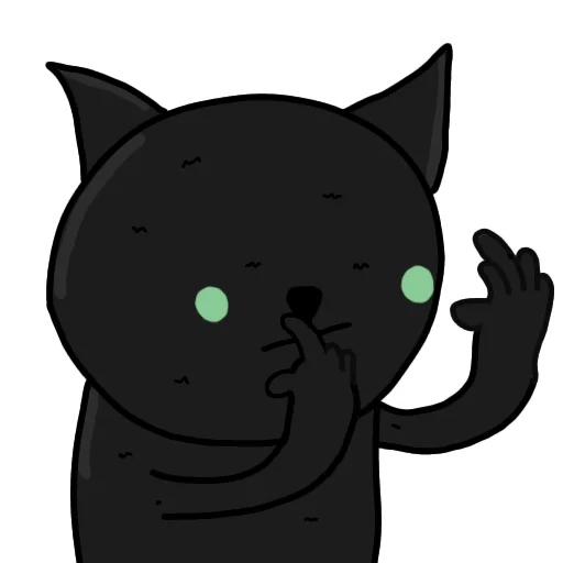 🖕 Стикер «Чёрный кот» для Telegram