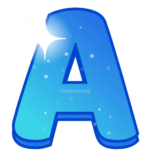 🌌 Эмодзи «Night sky - голубые буквы с анимацией , русские и английские» для Telegram