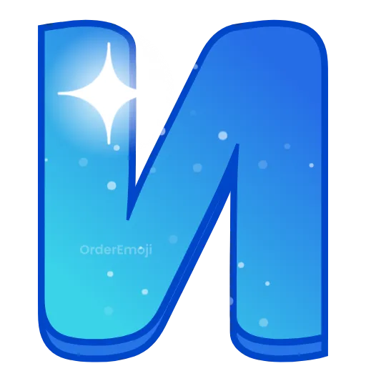 🌌 Эмодзи «Night sky - голубые буквы с анимацией , русские и английские» для Telegram