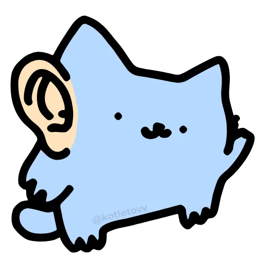 👂 Эмодзи «Nub Nub Cat» для Telegram