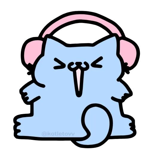 🎧 Эмодзи «Nub Nub Cat» для Telegram
