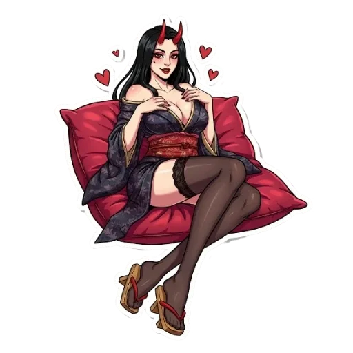 😈 Стикер «Свежие стикеры, вдохновленные Они» для Telegram