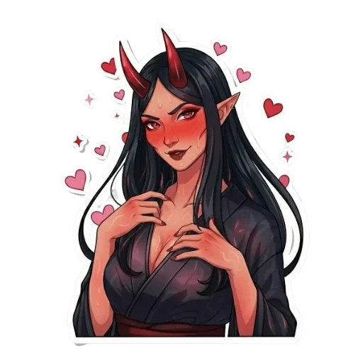 😈 Стикер «Свежие стикеры, вдохновленные Они» для Telegram