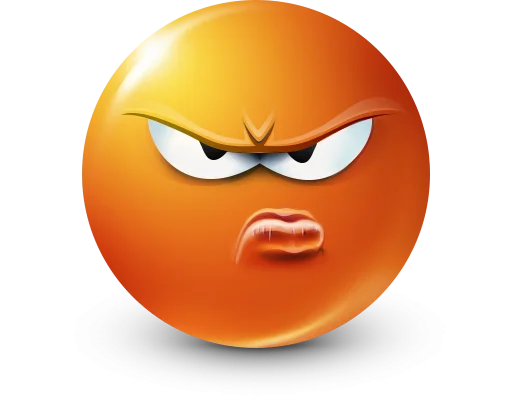 Стикер 16 Orange Face Emoji