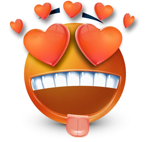 Стикер 6 Orange Face Emoji