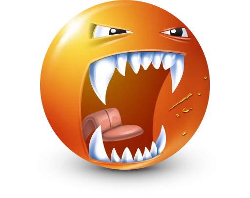 Стикер 50 Orange Face Emoji