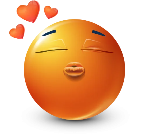 Стикер 11 Orange Face Emoji