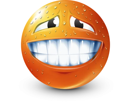Стикер 7 Orange Face Emoji