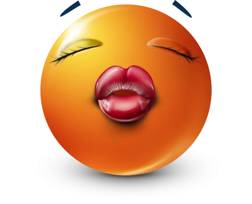 Стикер 58 Orange Face Emoji