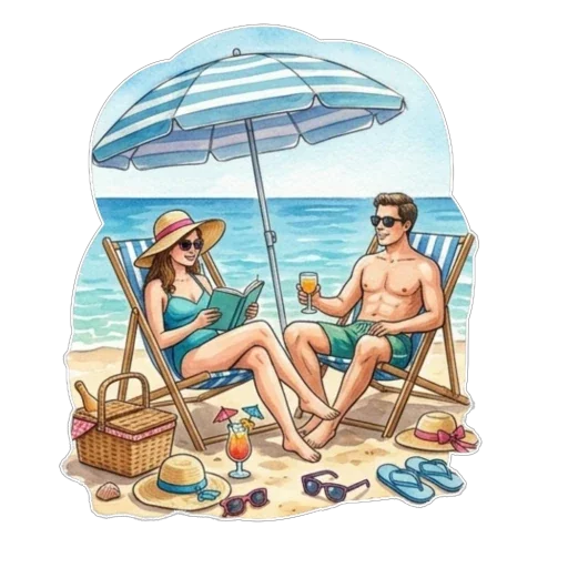 🏖 Стикер «Отдых» для Telegram