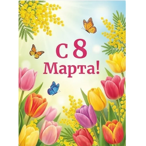 🌷 Стикер «Открытки на 8 марта» для Telegram