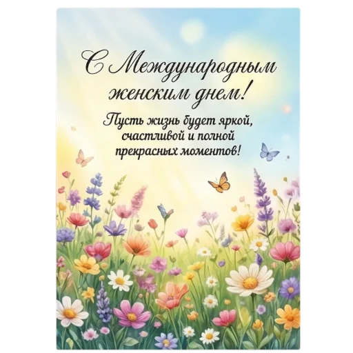 🌾 Стикер «Открытки на 8 марта» для Telegram