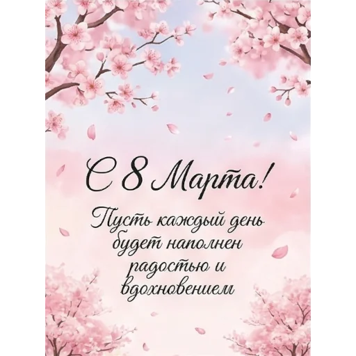 💐 Стикер «Открытки на 8 марта» для Telegram