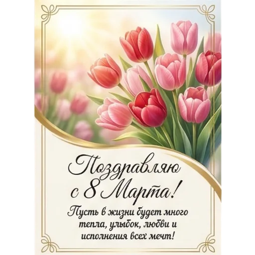 🌷 Стикер «Открытки на 8 марта» для Telegram