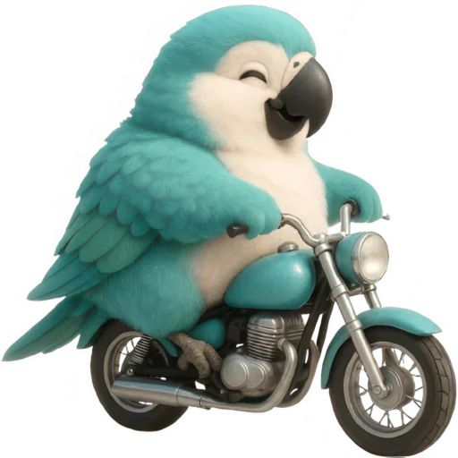 🏍 Стикер «Попугай Сан» для Telegram